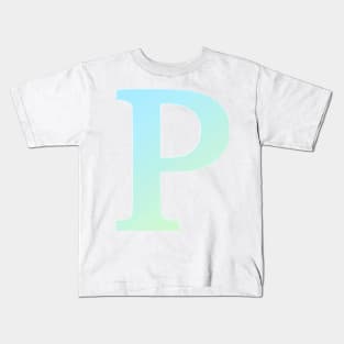 The Letter P Green and Blue Kids T-Shirt